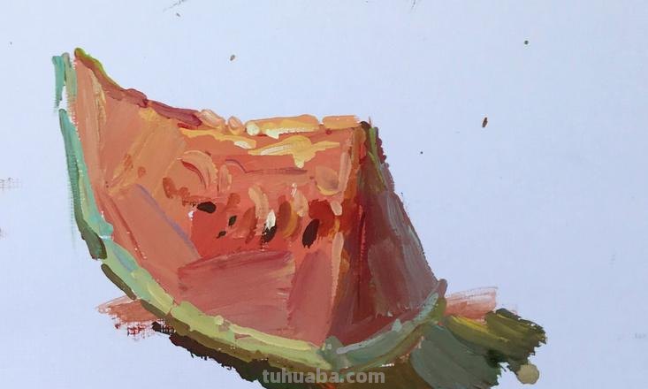 西瓜色彩静物：展现清新夏日的绘画艺术 