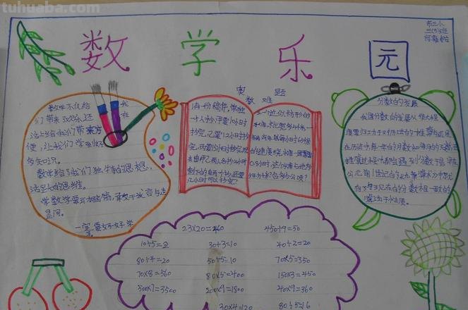 手抄报中怎么画书 数学故事手抄报简单又漂亮？