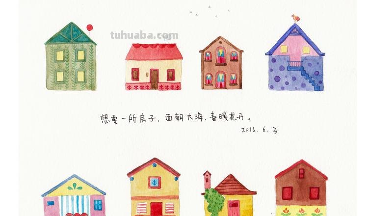 【小房子色彩及小房子色彩画】——色彩缤纷，绘出温馨小屋的魅力 