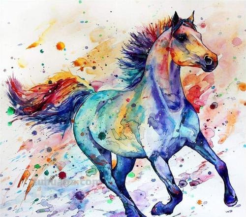 【马色彩图片及马色彩画图片大全】- 用绚丽的色彩描绘马儿的奔腾之美 