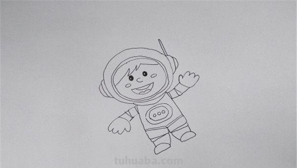宇航员怎么画简笔画 三年级画宇航员飘在空中？