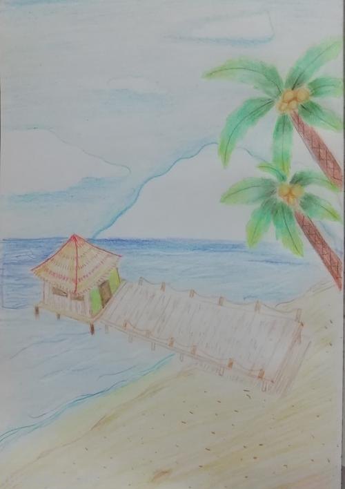 关于海边的彩铅画怎么画 海边画画教程简单又漂亮？