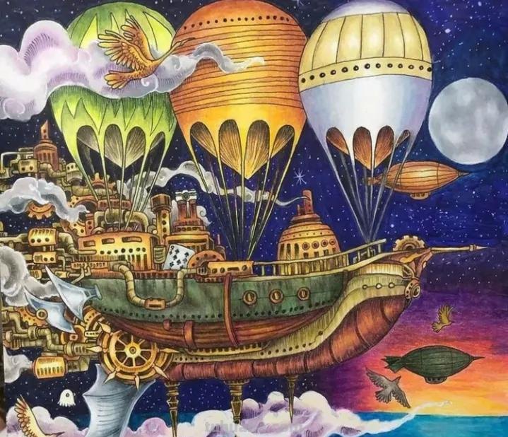 美术机构老师的彩铅画作品，细腻却不失单调