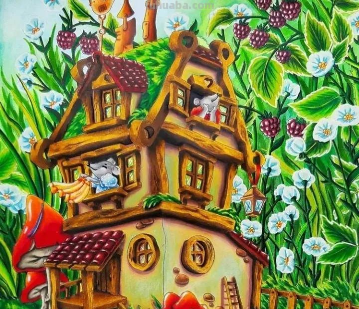 美术机构老师的彩铅画作品，细腻却不失单调