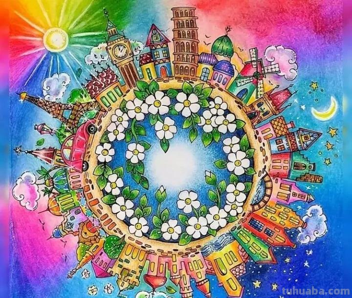 美术机构老师的彩铅画作品，细腻却不失单调