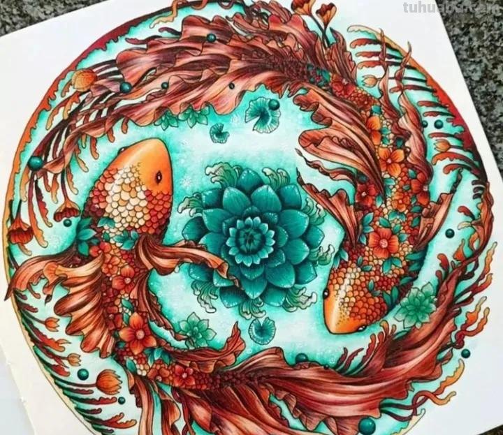 美术机构老师的彩铅画作品，细腻却不失单调