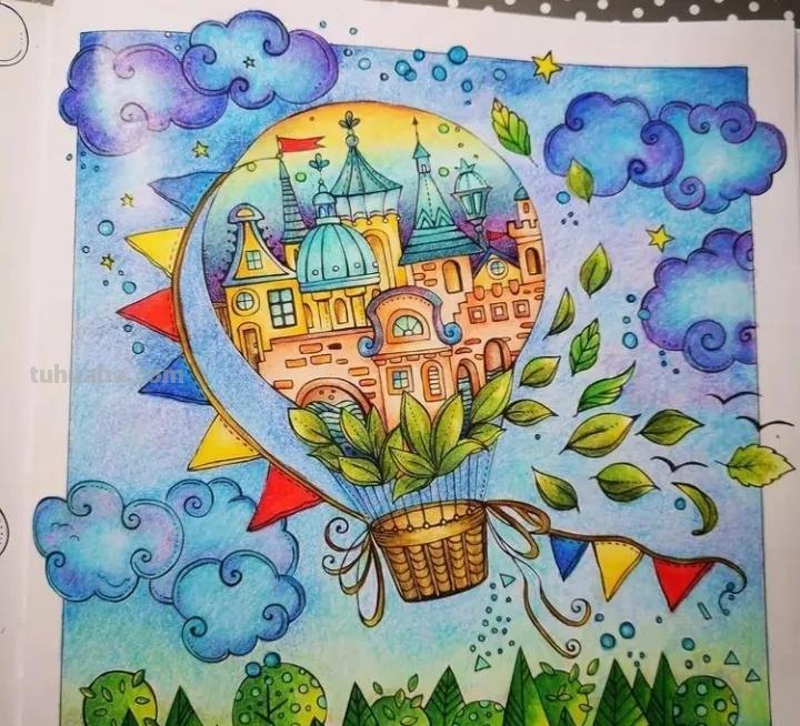 美术机构老师的彩铅画作品，细腻却不失单调