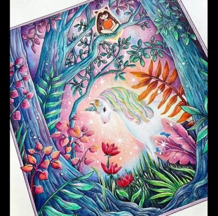 美术机构老师的彩铅画作品，细腻却不失单调