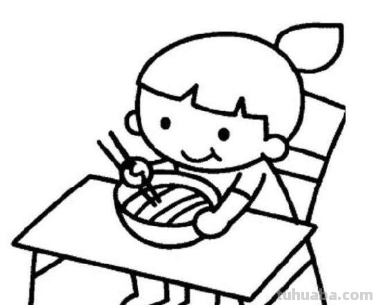 怎么画小孩子简笔画 吃饭的小宝宝简笔画怎么画，吃饭小孩简笔画画法？