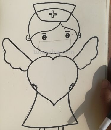 怎么画医生简笔画图片 白衣天使儿童绘画？