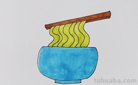面条怎么画简笔画图片 面条怎么涂颜色？