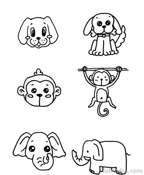 5种常见小动物简笔画，小朋友可以自己学会哦~