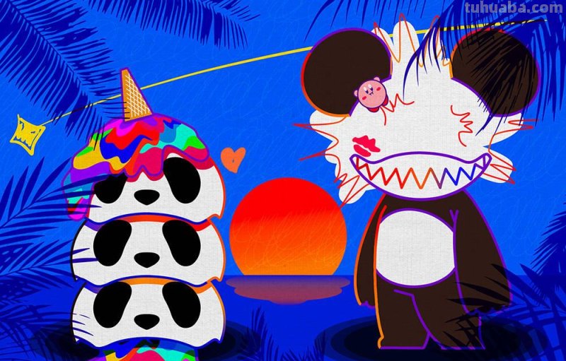数字艺术家创造的可爱与叛逆：熊猫绘画的魅力