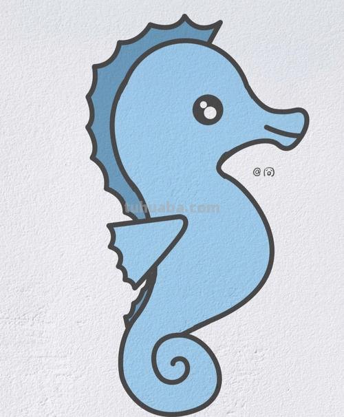 简单有趣的小海马简笔画,培养孩子爱画画的好习惯