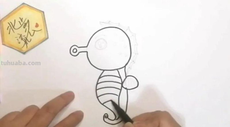 简单有趣的小海马简笔画，培养孩子爱画画的好习惯