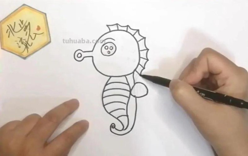简单有趣的小海马简笔画，培养孩子爱画画的好习惯