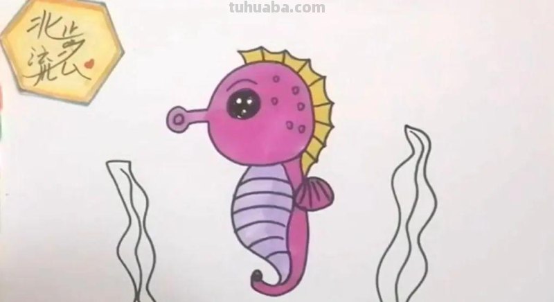简单有趣的小海马简笔画，培养孩子爱画画的好习惯