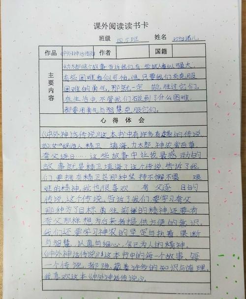 中外民间故事读书卡怎么画 怎样画阅读记录卡简单又漂亮？