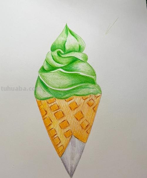 彩铅画水果和冰淇淋怎么画 二年级画冰淇淋？