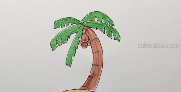 椰子树怎么画简笔画 儿童简单水彩画海边?