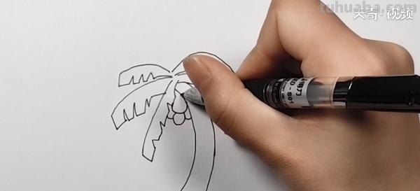 椰子树怎么画简笔画 儿童简单水彩画海边?