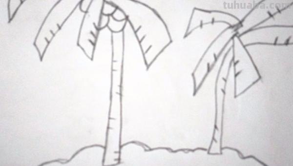 椰子树怎么画简笔画 儿童简单水彩画海边? 椰子树怎么画简笔画 儿童简单水彩画海边?