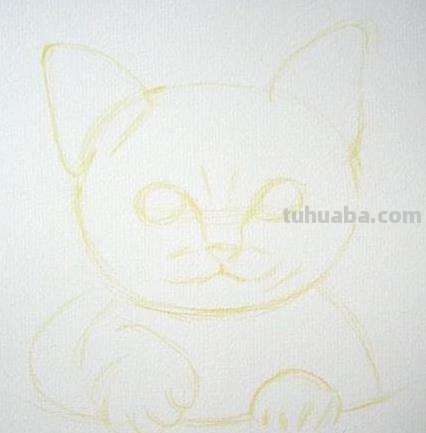 小猫走路的彩铅画怎么画 小馋猫简单铅笔画？
