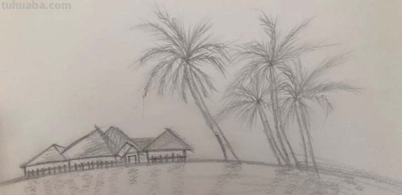 素描风景画怎么画彩铅 用铅笔画风景画方法？