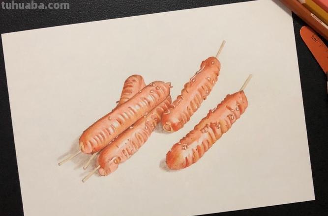用彩铅画香肠怎么画视频 彩铅画难学吗?