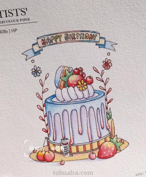 色彩生日蛋糕临摹：用色彩绘制美妙生日蛋糕的独特魅力 
