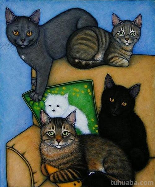 猫色彩图片及猫色彩画图片：探索猫咪世界的多彩之美 