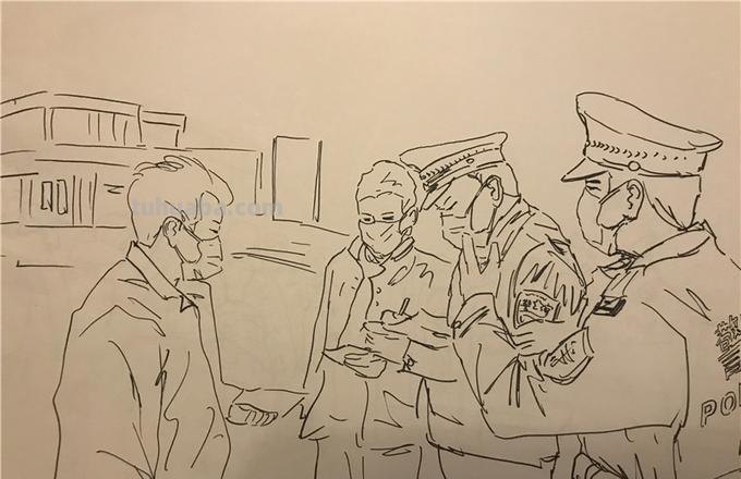警察防疫速写 关于崇左市的绘画？