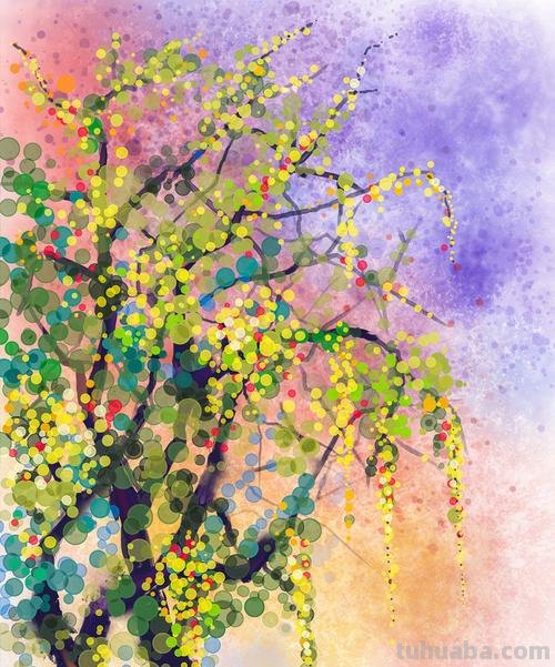春日绚烂色彩的抽象艺术：春天的色彩抽象及春天的色彩抽象画 