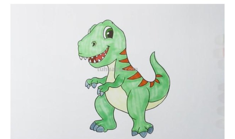 用彩铅画立体恐龙怎么画 恐龙画画教程？