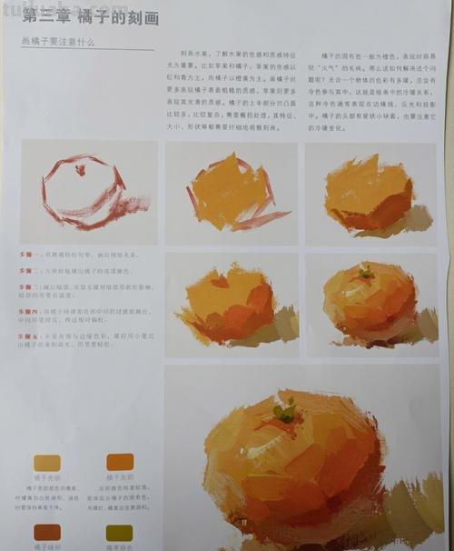 剥开的橘子色彩及剥开的橘子色彩怎么画 