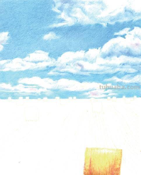 风景画彩铅云朵怎么画 彩铅画自学教程风景？