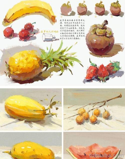 【精彩绘画】单个水果色彩静物图片大全，美轮美奂的果实盛宴！ 