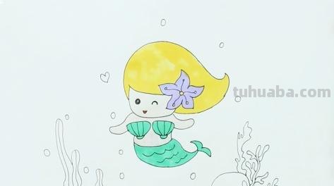 美人鱼简笔画怎么画 简笔画美人鱼的画法？