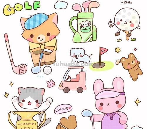 敲治愈的小动物简笔画素材