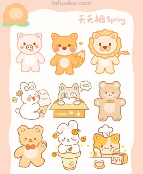 敲治愈的小动物简笔画素材