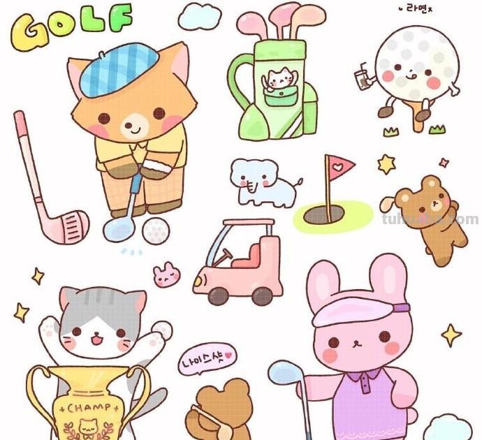 敲治愈的小动物简笔画素材