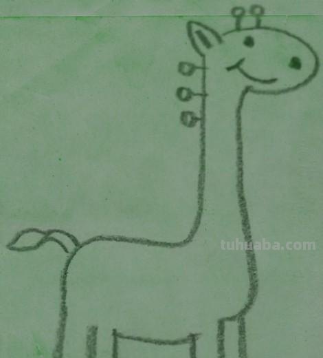 怎么画长颈鹿简笔画 一二三年级画长颈鹿？