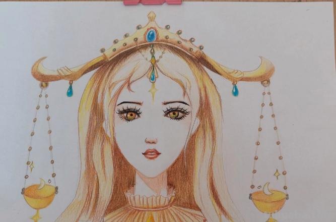 天秤彩铅画男生版怎么画 12星座画?