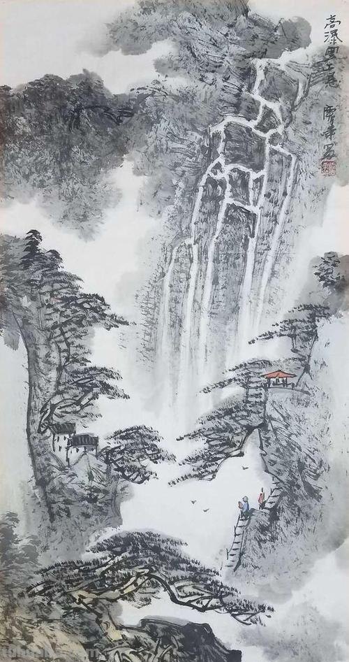 山水画15种画山泉瀑布波涛云海画法