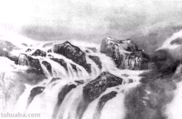 山水画15种画山泉瀑布波涛云海画法
