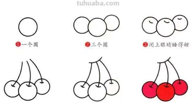 樱桃怎么画简笔画图片 樱桃的笔画？