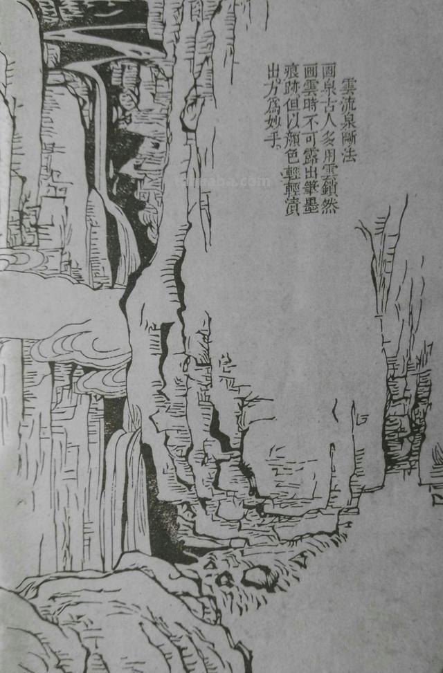 山水画15种画山泉瀑布波涛云海画法