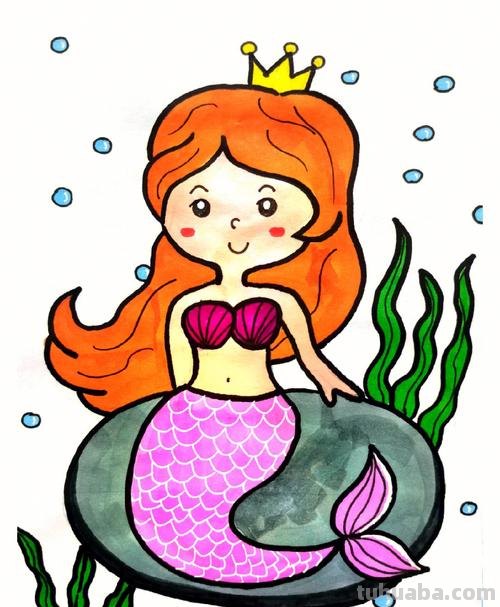 怎么画美人鱼简笔画 简笔画美人鱼的画法?