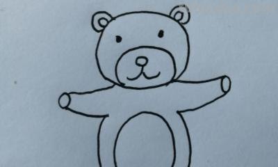 熊创意速写 敲门小熊怎样画？