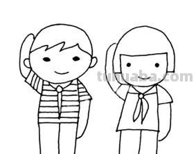 小学生怎么画简笔画 一年级男孩敬礼人物简画？
